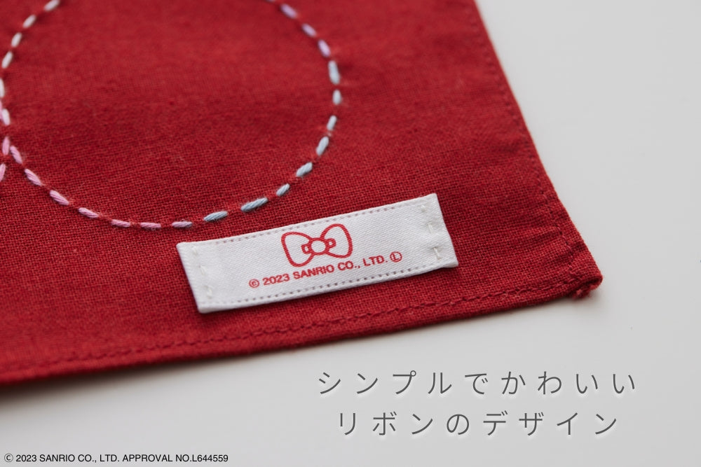 ハローキティ 刺し子のフリークロス＜おすわりキティ＞