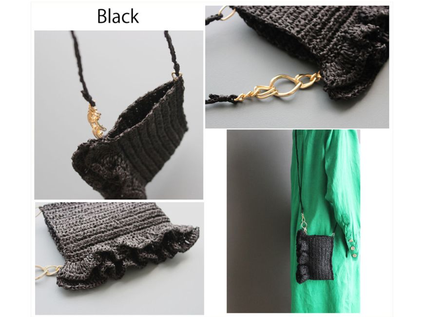 
                  
                    サイドフリルのスマホショルダー　Black
                  
                