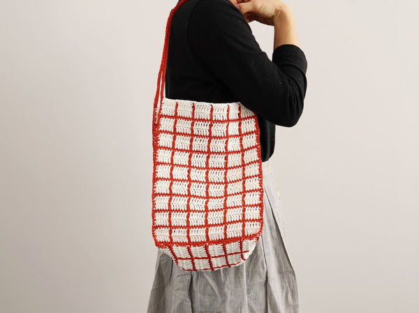 オンライン 販売 ハンドメイド SASAWASHIで編んだバッグ バッグ(女性用