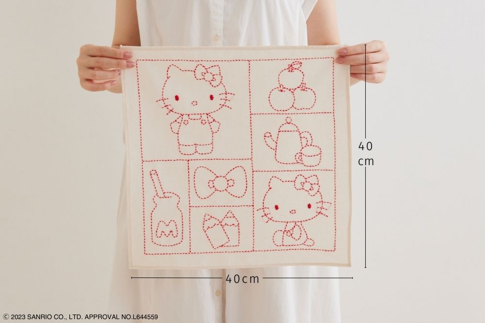ハローキティ 刺し子のフリークロス＜キティのグッズ＞