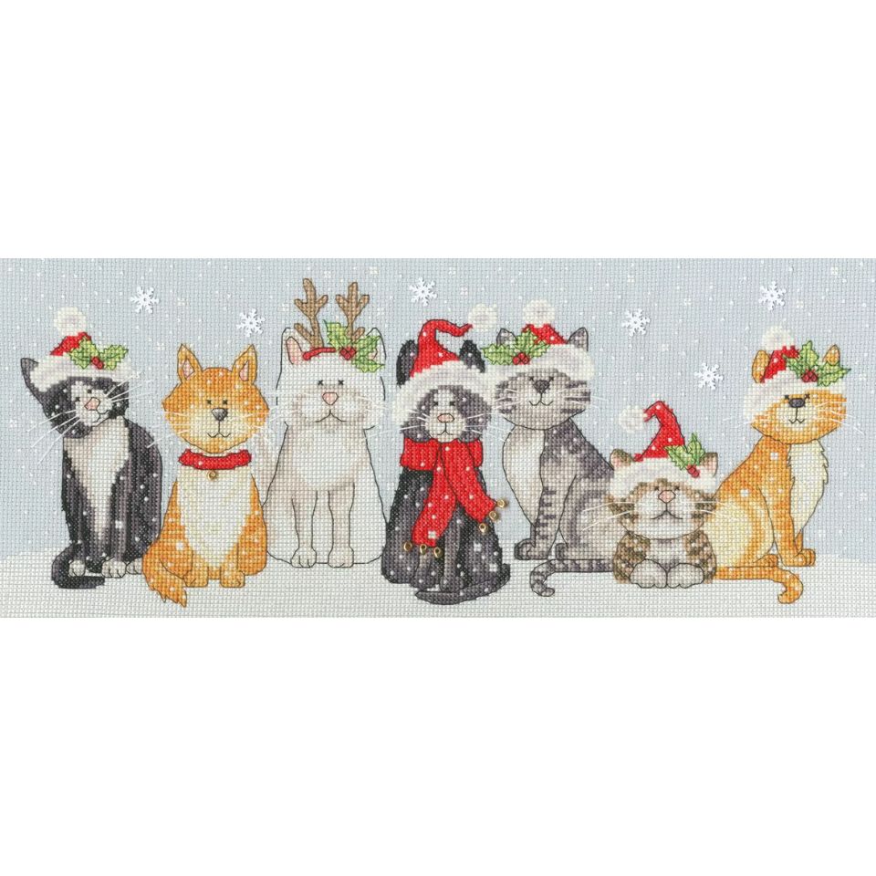 クロスステッチキット「Festive Felines」