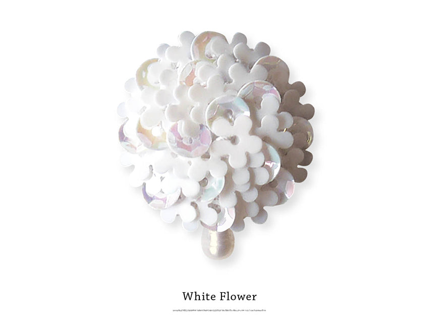 スパンコールサークルピアスキット [フラワー] （White flower）
